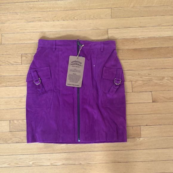 Leather cult mini skirt size large - Picture 2 of 6